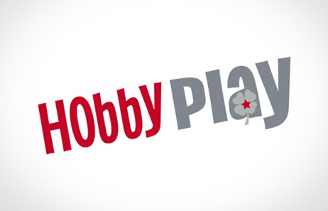Neues Logo für Hobby Play mit grauem Hintergrund und Glückskleeblatt mit rotem Stern | Handmade Interactive Werbeagentur Design und Logoentwicklung