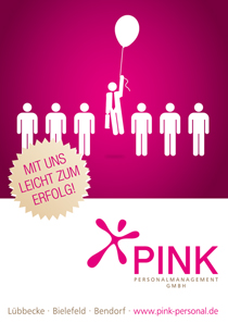 Pink Personalmanagement: Anzeige mit dem Ballon zum Erfolg